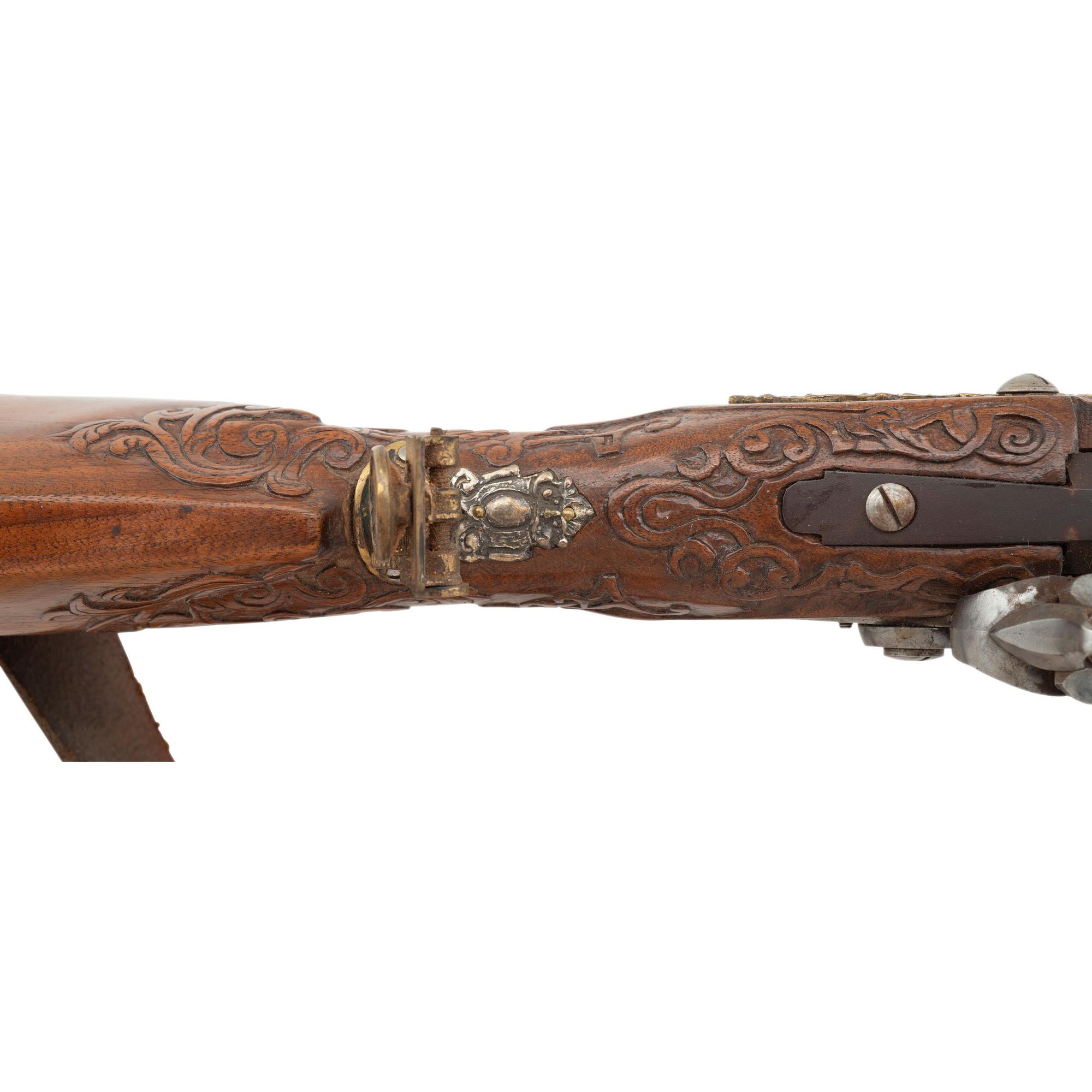 Carved Contemporary Flintlock Jaeger Rifle