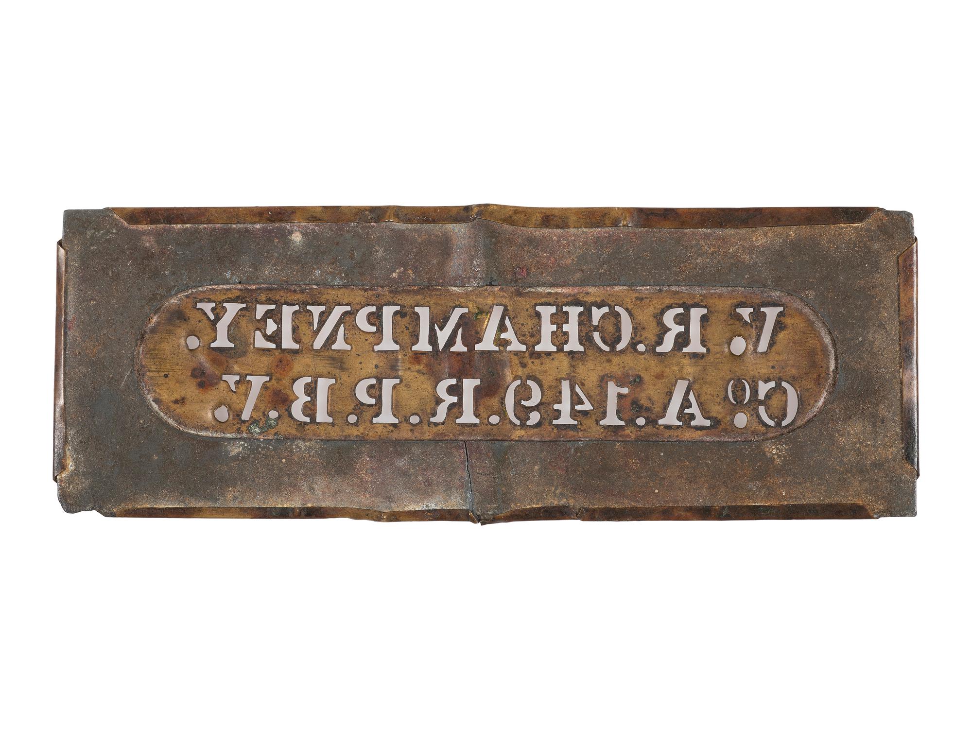 Vanranseler R. Champney, Company A, 149th Pennsylvania Infantry "Bucktails." Civil War stencil.