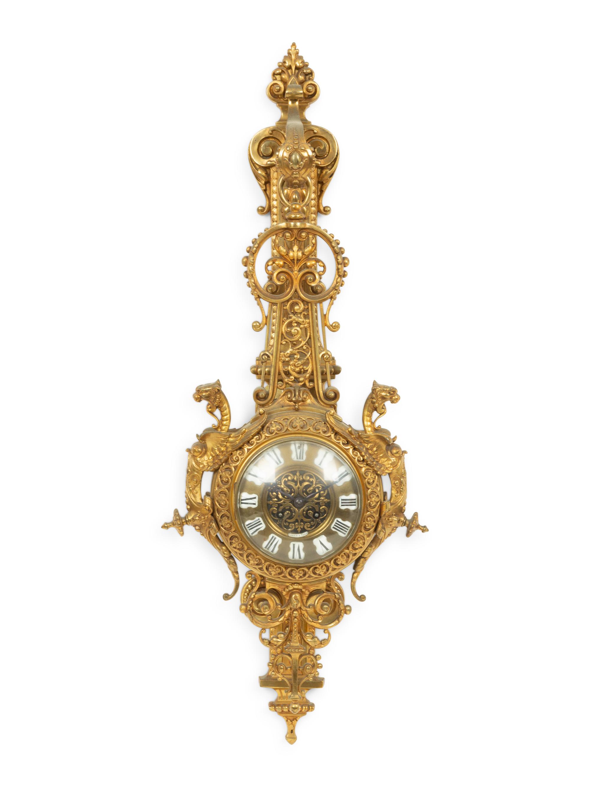 A Napoleon III Gilt Bronze Cartel Clock by Perrin, Paris