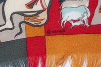 Two Hermès 90cm Silk/Cashmere Scarves
