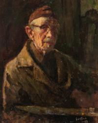 Gustav Goetsch, (American, 1877-1969), Self Portrait, Last, 1969