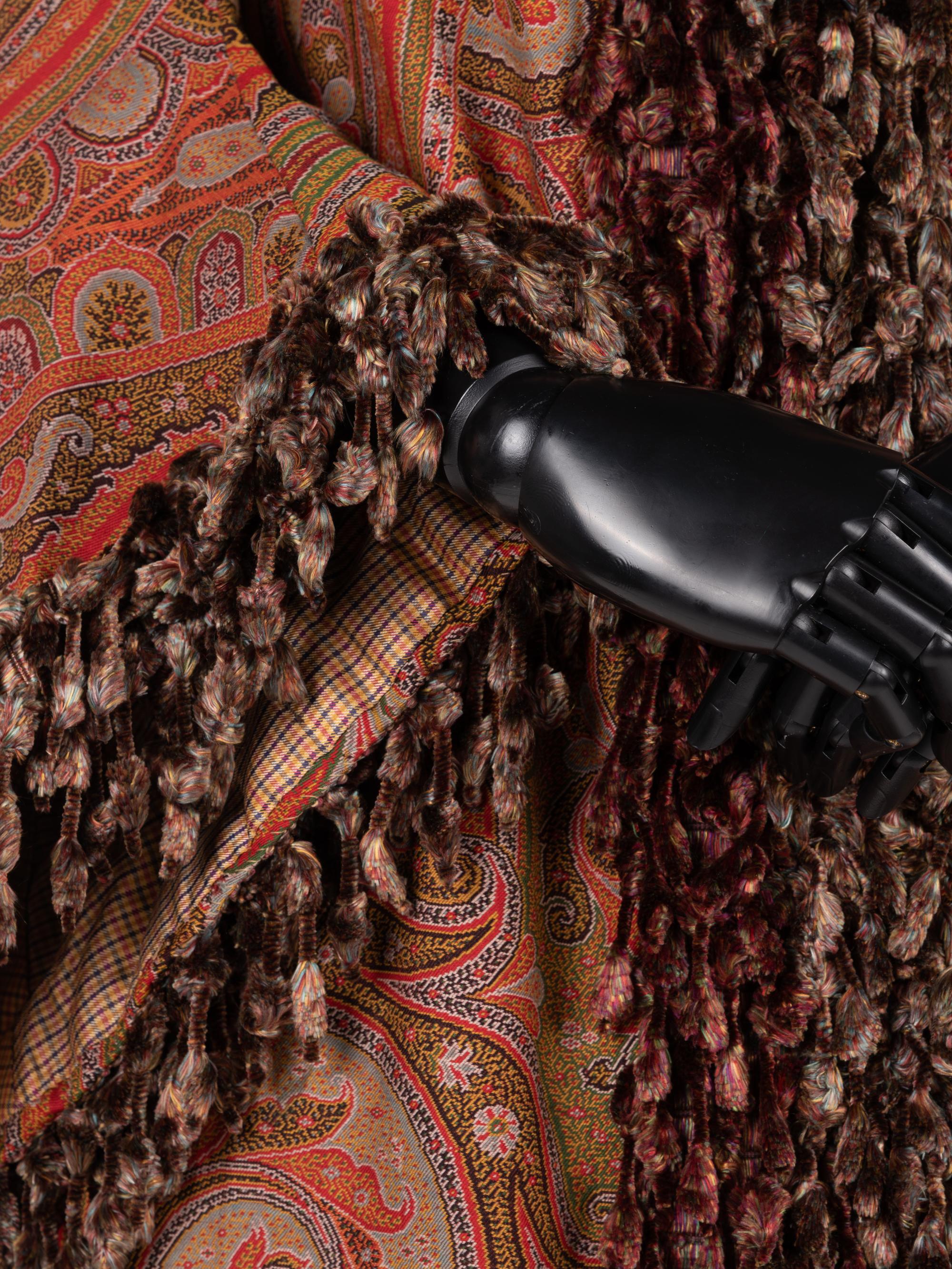 Paisley Shawl Mantle with Chenille Trim, 1880s