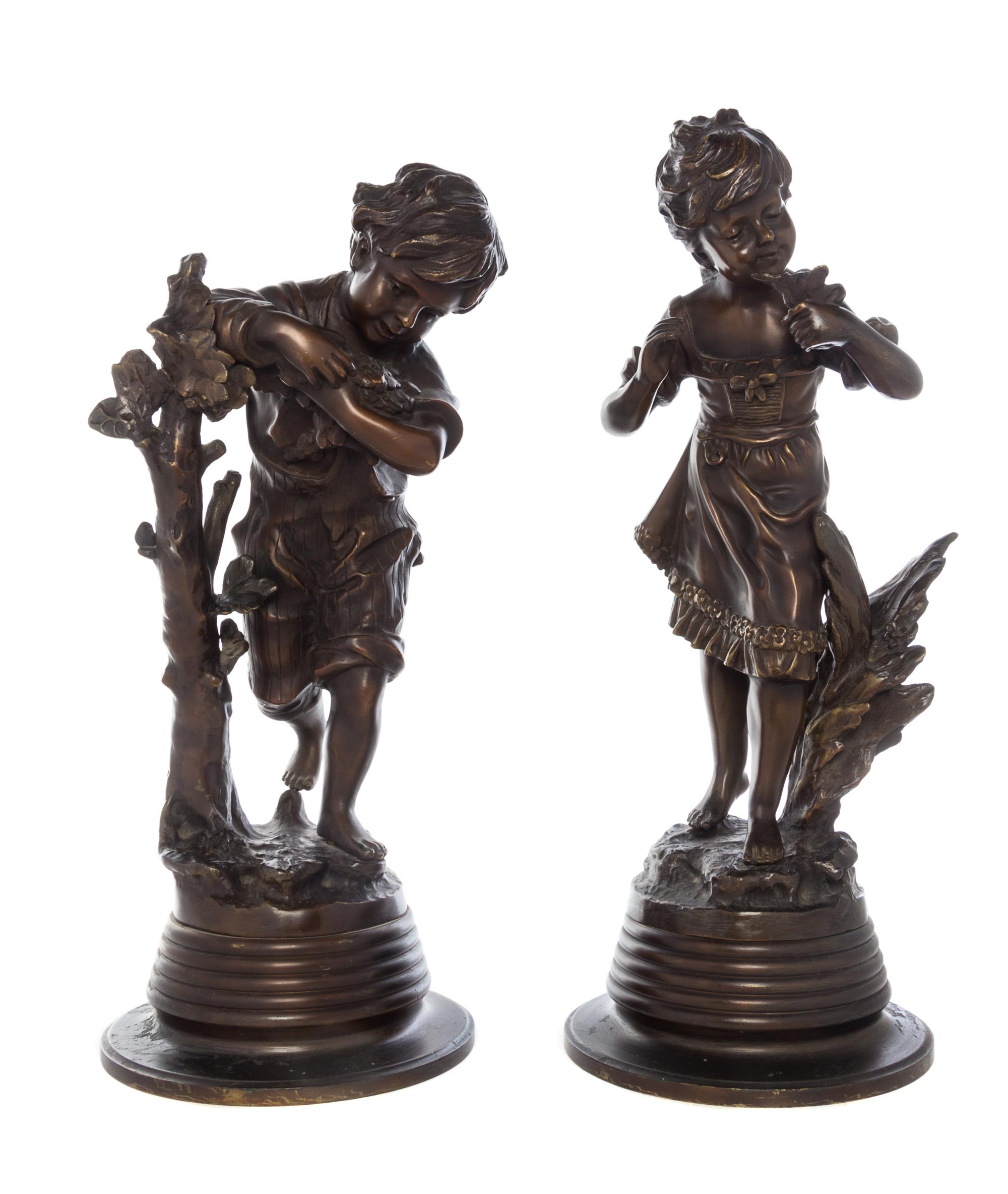 Two Continental Bronze Figures Height of tallest 19 3/4 inches.