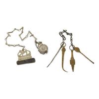 Two silver, brass, and iron chatelaines Possibly Spanish Colonial, 18th/19th century