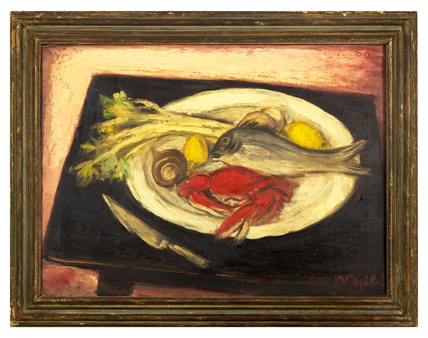 Nature Morte aux Poissons sur la Table