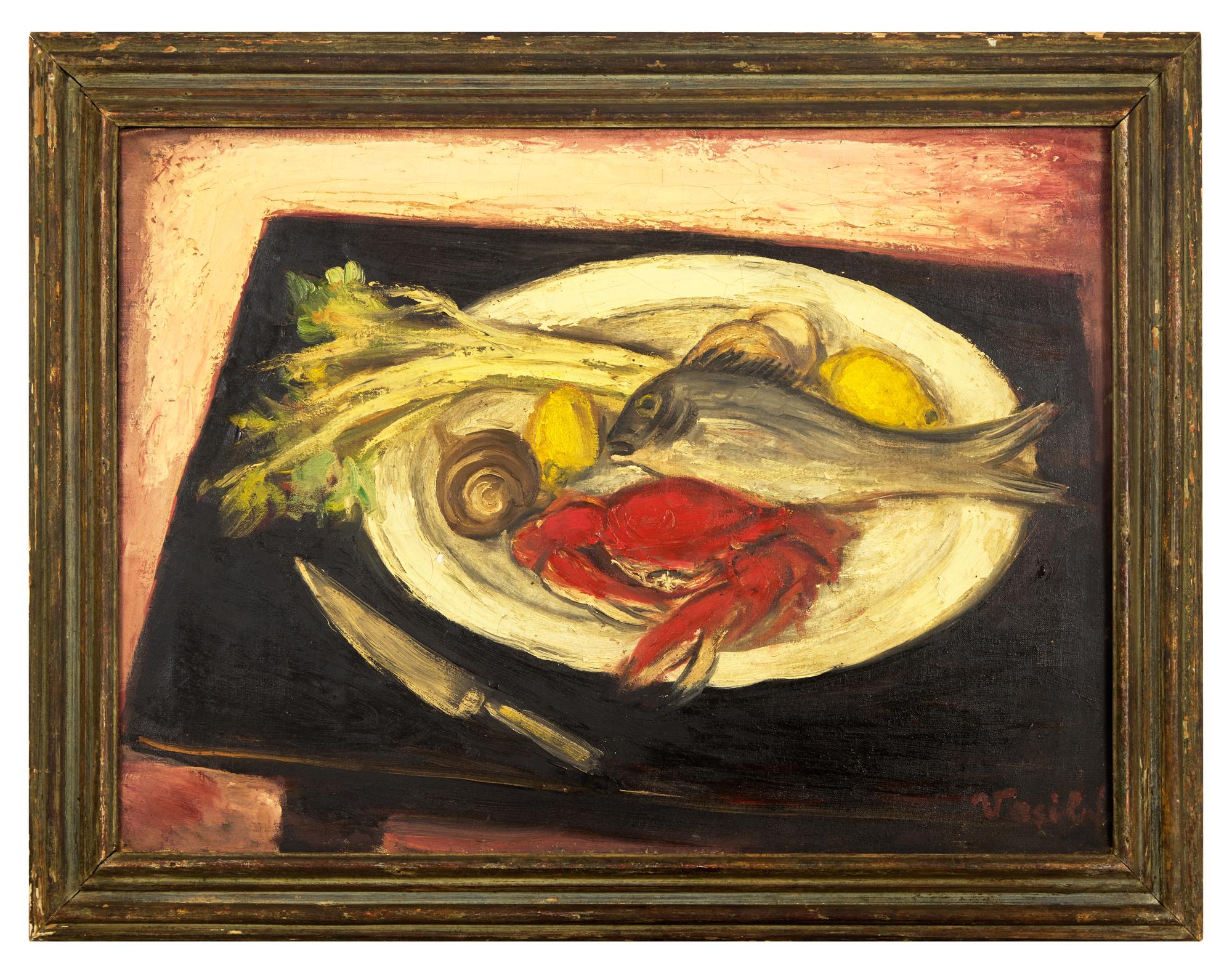 Nature Morte aux Poissons sur la Table