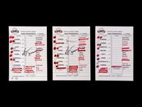 A Group of Three 2010 World Series Champion San Francisco Giants Umpire Lineup Cards from The Collection of Baseball Hall of Famer Ted Simmons,