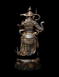 A Parcel Gilt Bronze Figure of Guardian Weituo