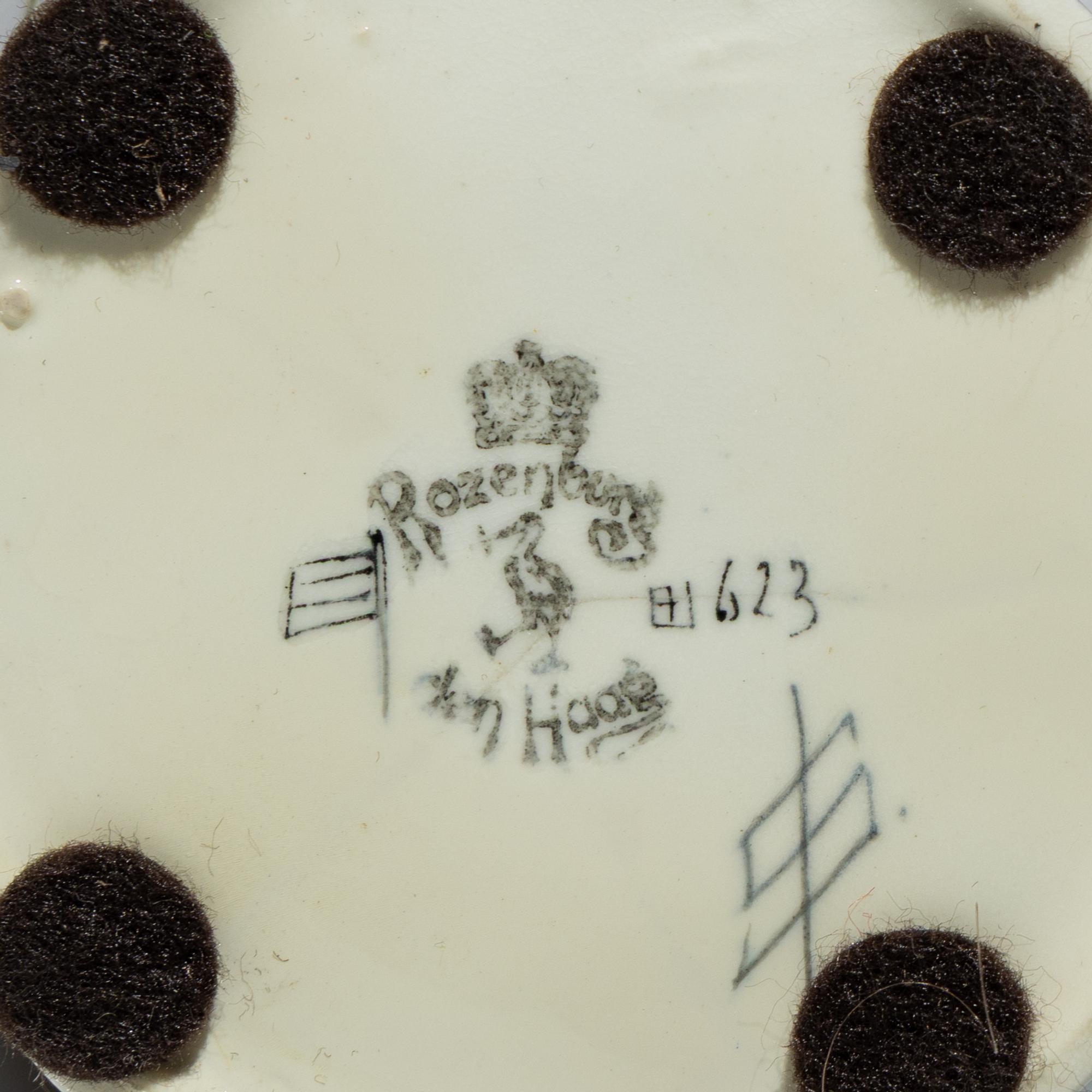 Eggshell porcelain two-handled vase with polychrome spider, web and floral decor, model 117p