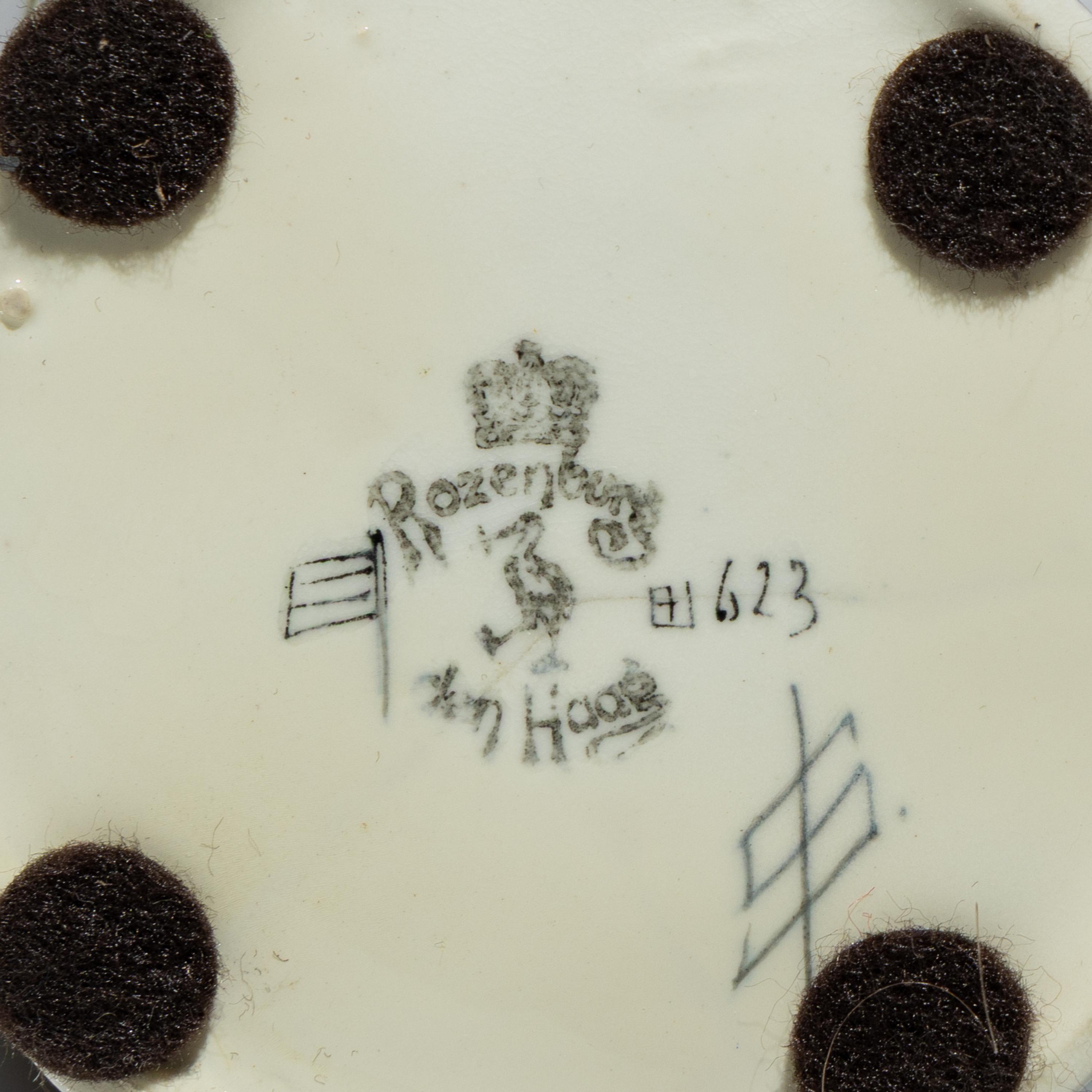 Eggshell porcelain two-handled vase with polychrome spider, web and floral decor, model 117p