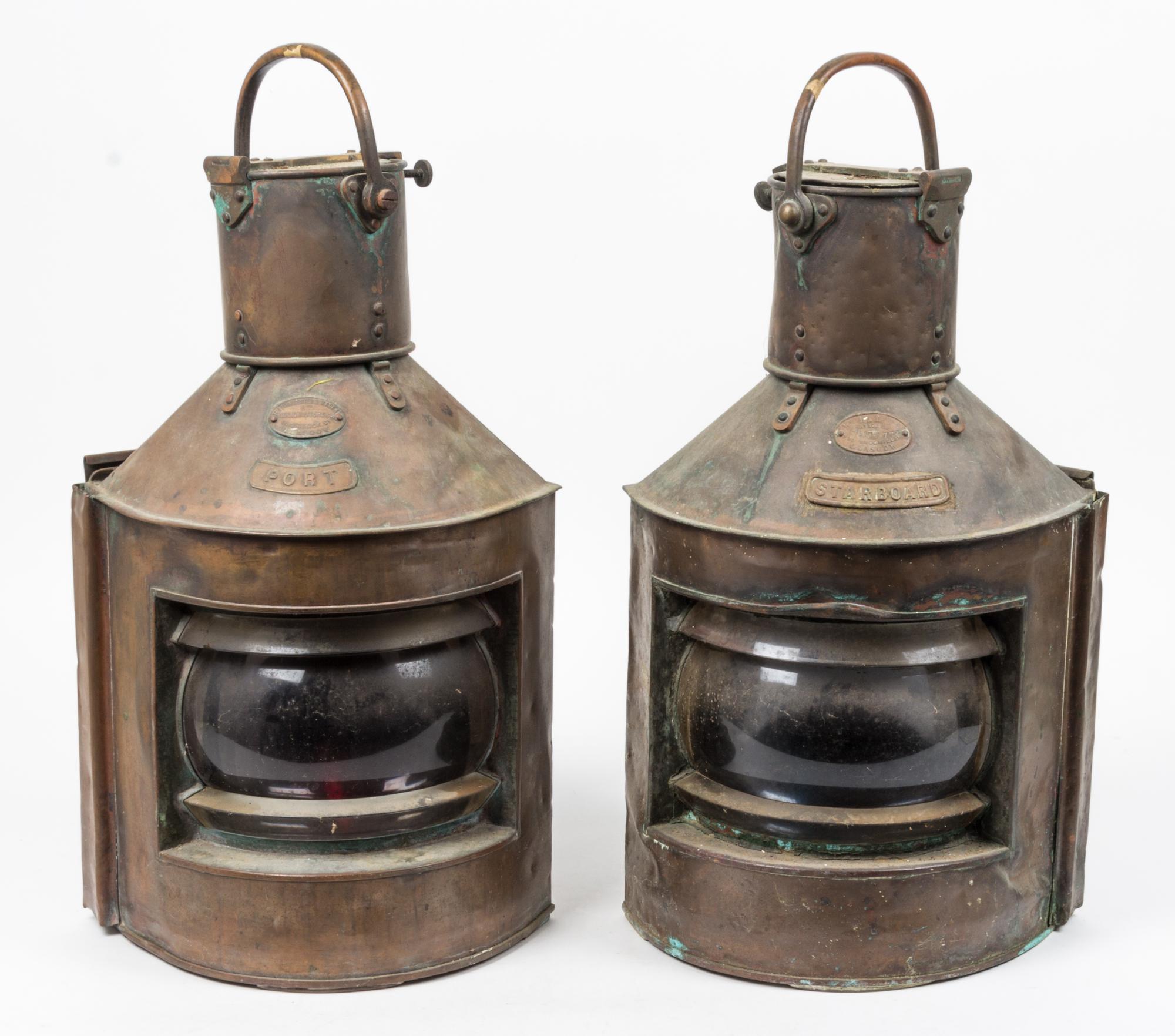 Two Scottish Boat Lanterns Height 25 inches. — EARLY 20TH CENTURY