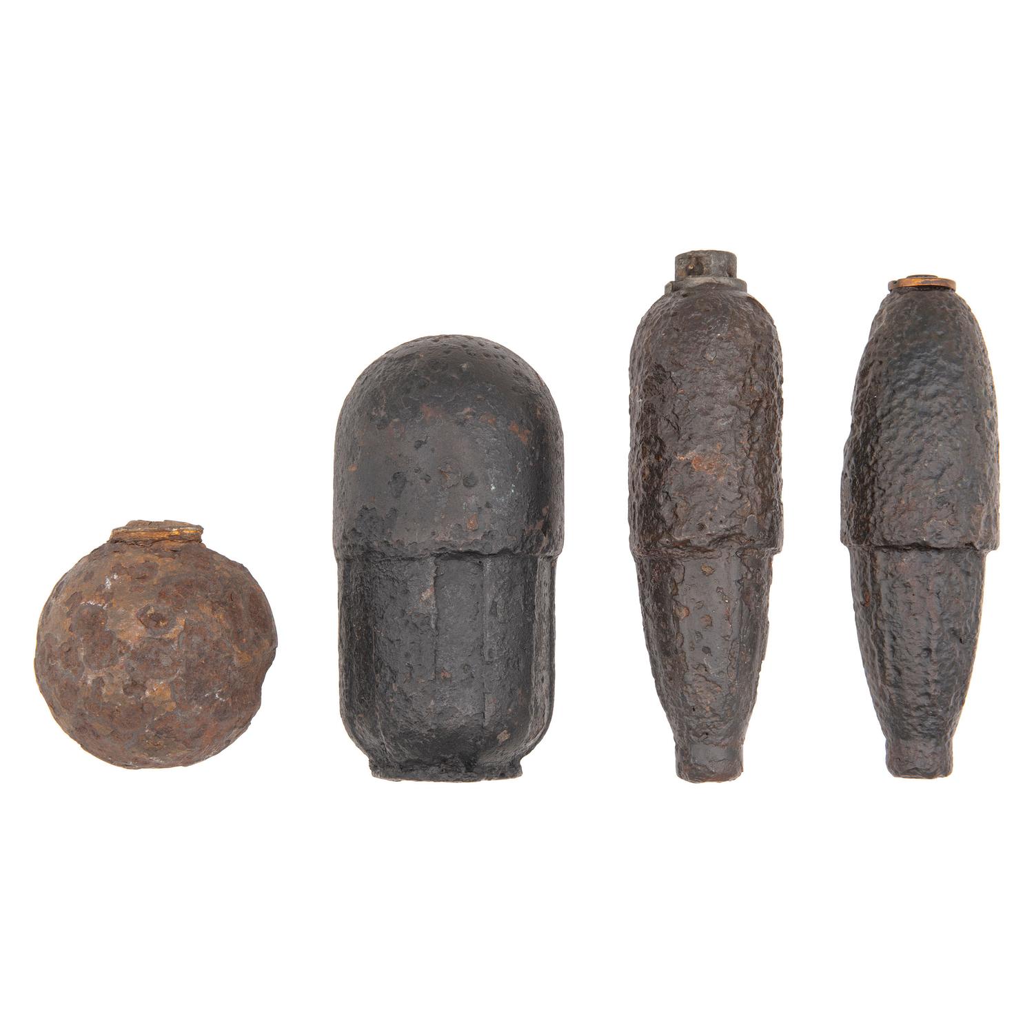 Four Dug Civil War Era Sectioned Half Artillery Shells, Including Schenkls and Dyer