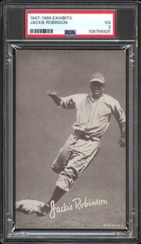 A 1947-66 Exhibits Jackie Robinson Baseball Card (PSA 3 VG)