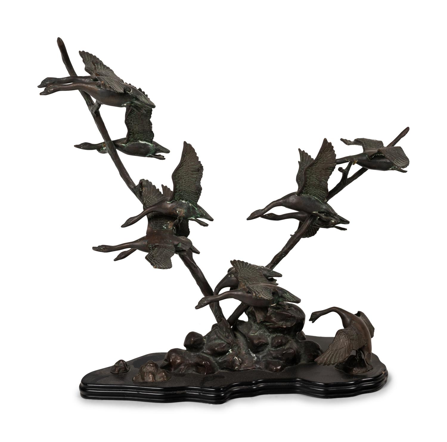 A Bronze Group of Flying Geese