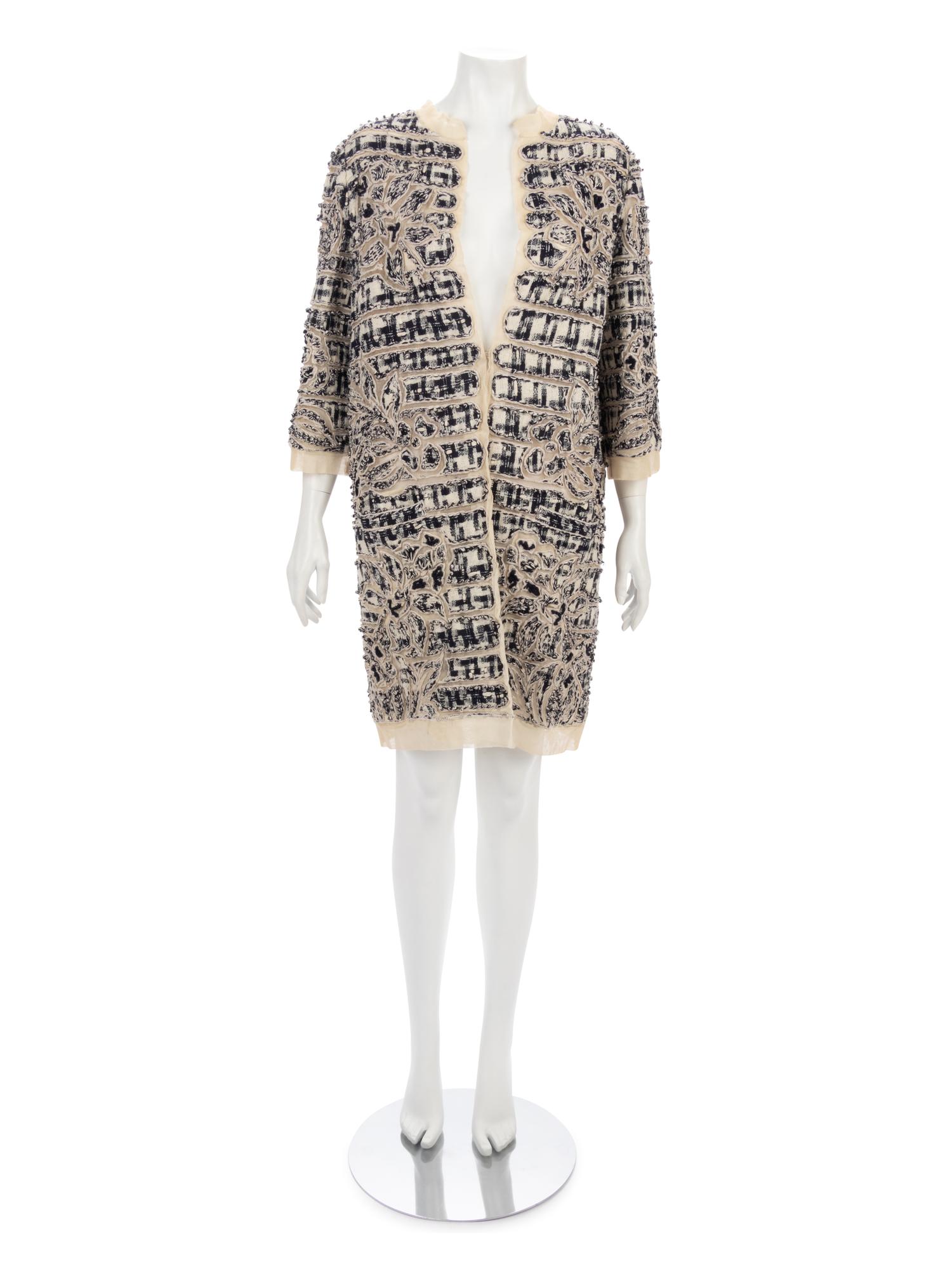 Oscar de la Renta Bouclé Applique on Net Jacket, Resort 2007