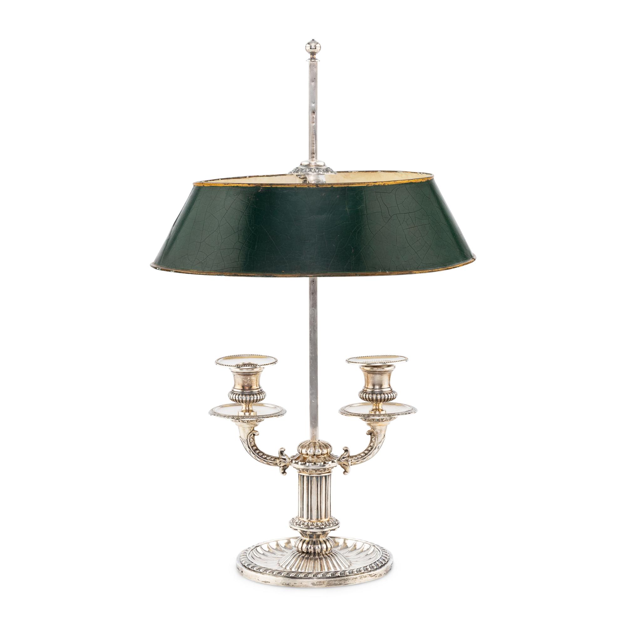 A Swedish Silver Bouillotte Candelabrum