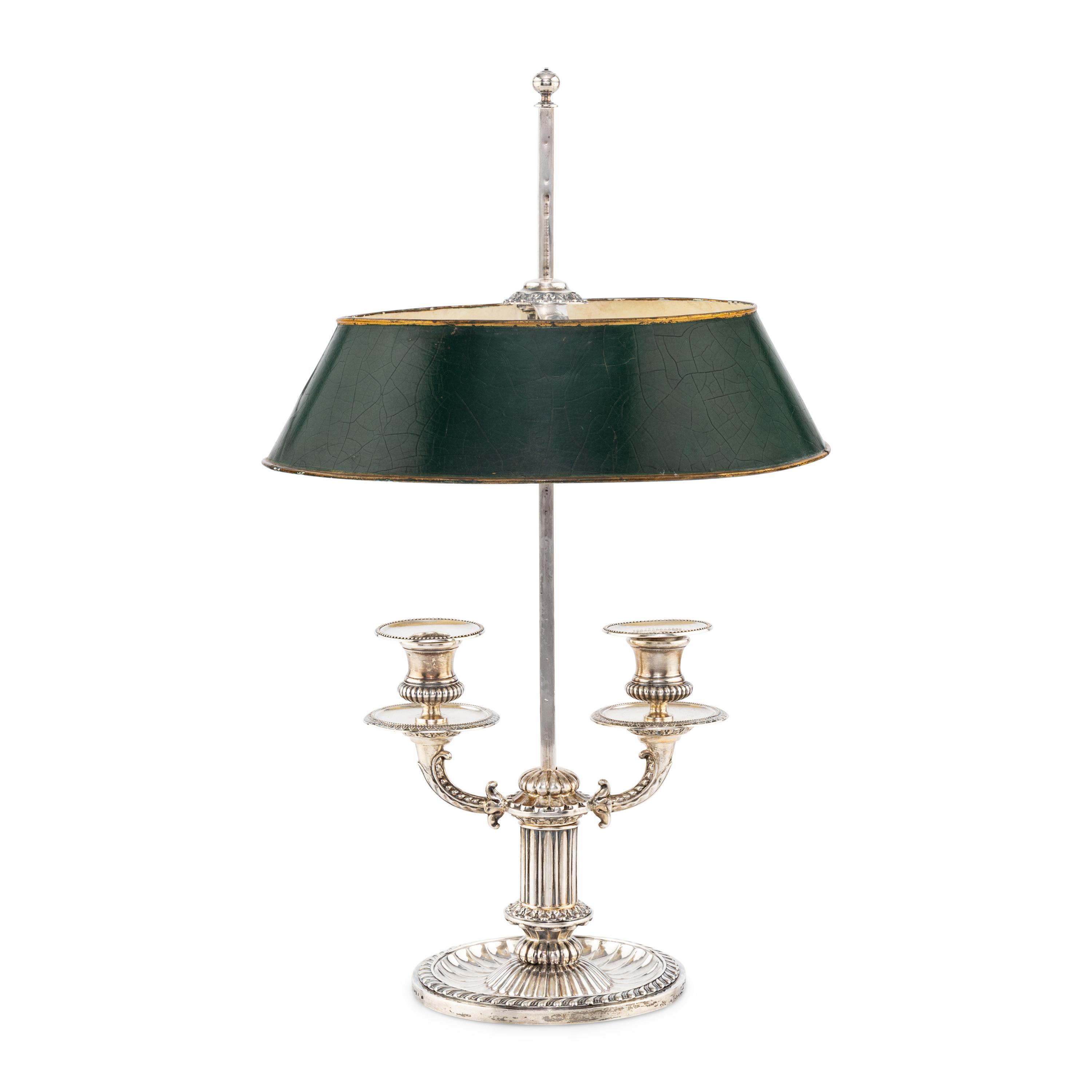 A Swedish Silver Bouillotte Candelabrum