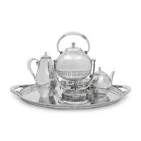 A Georg Jensen Cosmos Seven-Piece Silver Tea and Coffee Service