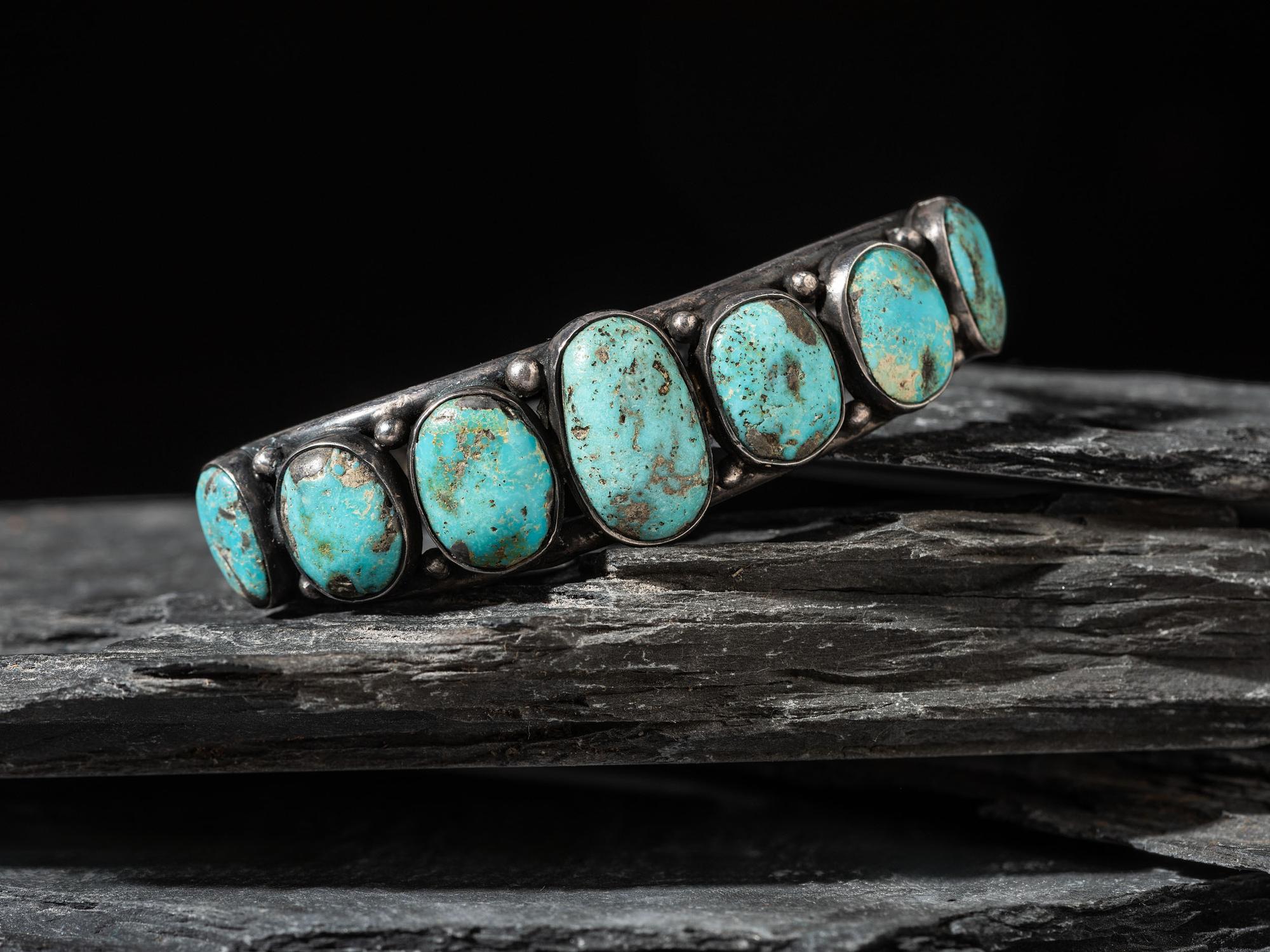Navajo Silver and Turquoise Cuff Bracelet