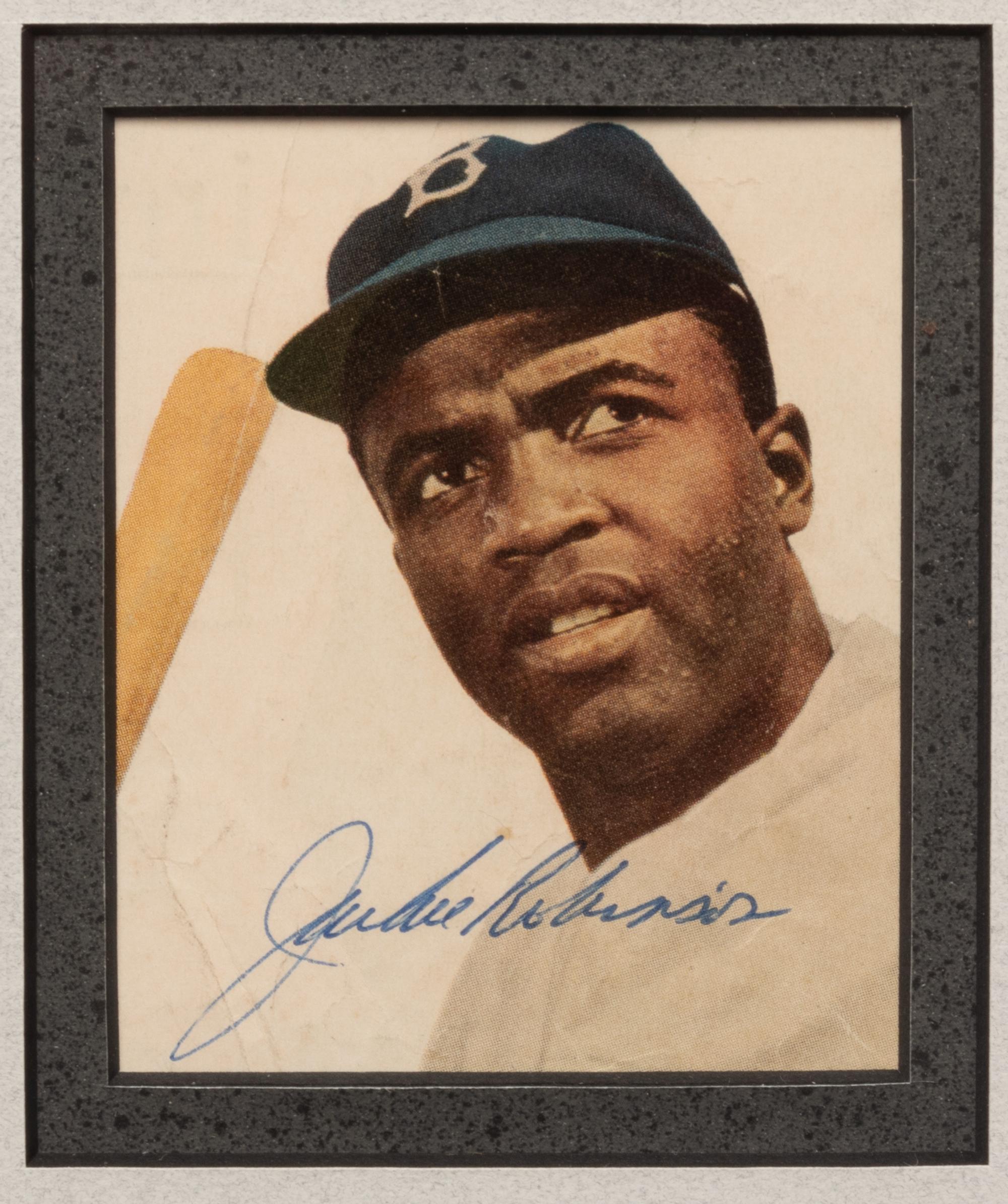 A Jackie Robinson Signed Display (Beckett LOA),