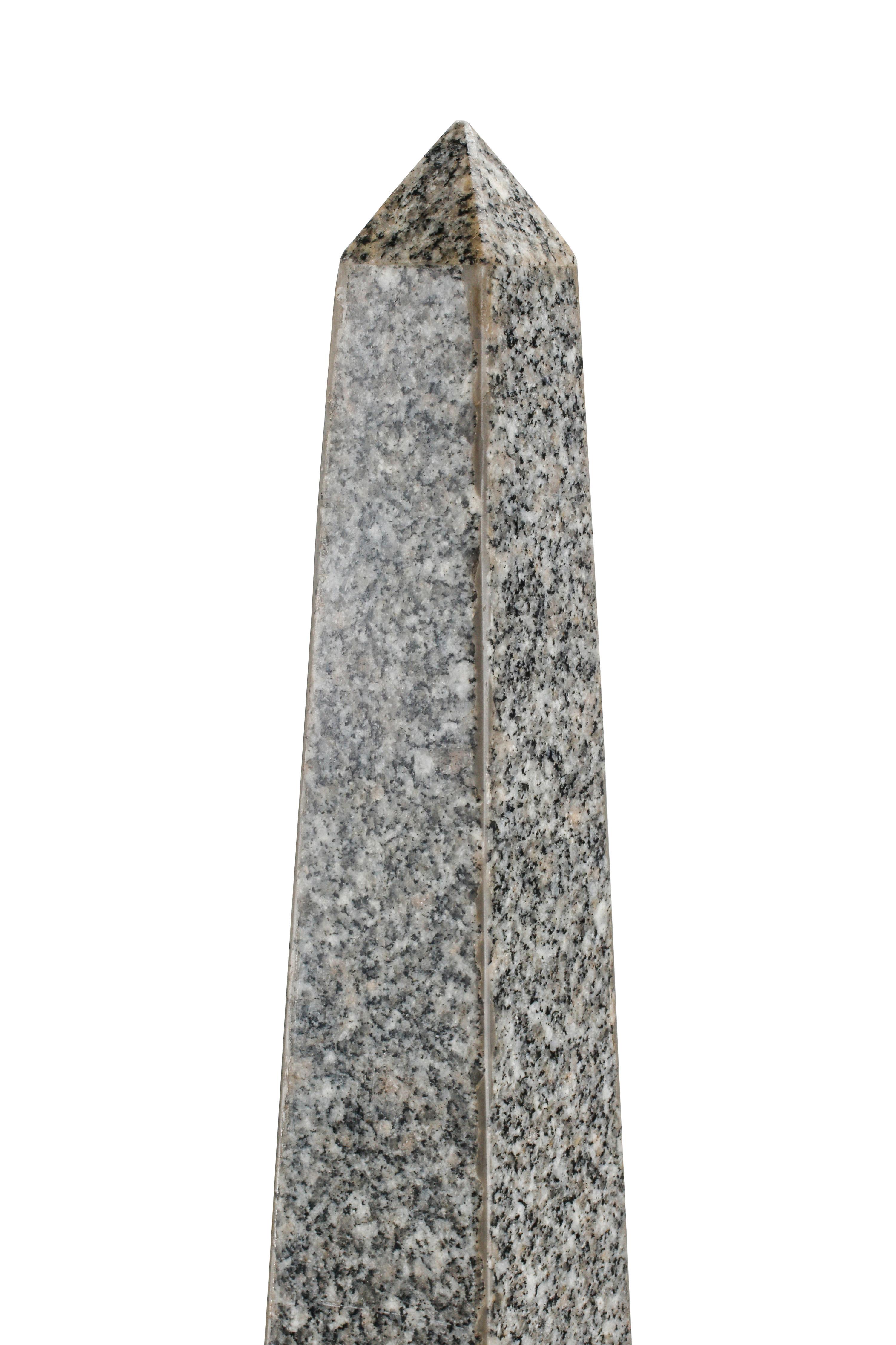 A Pair of Italian Grand Tour Style Granite Obelisks