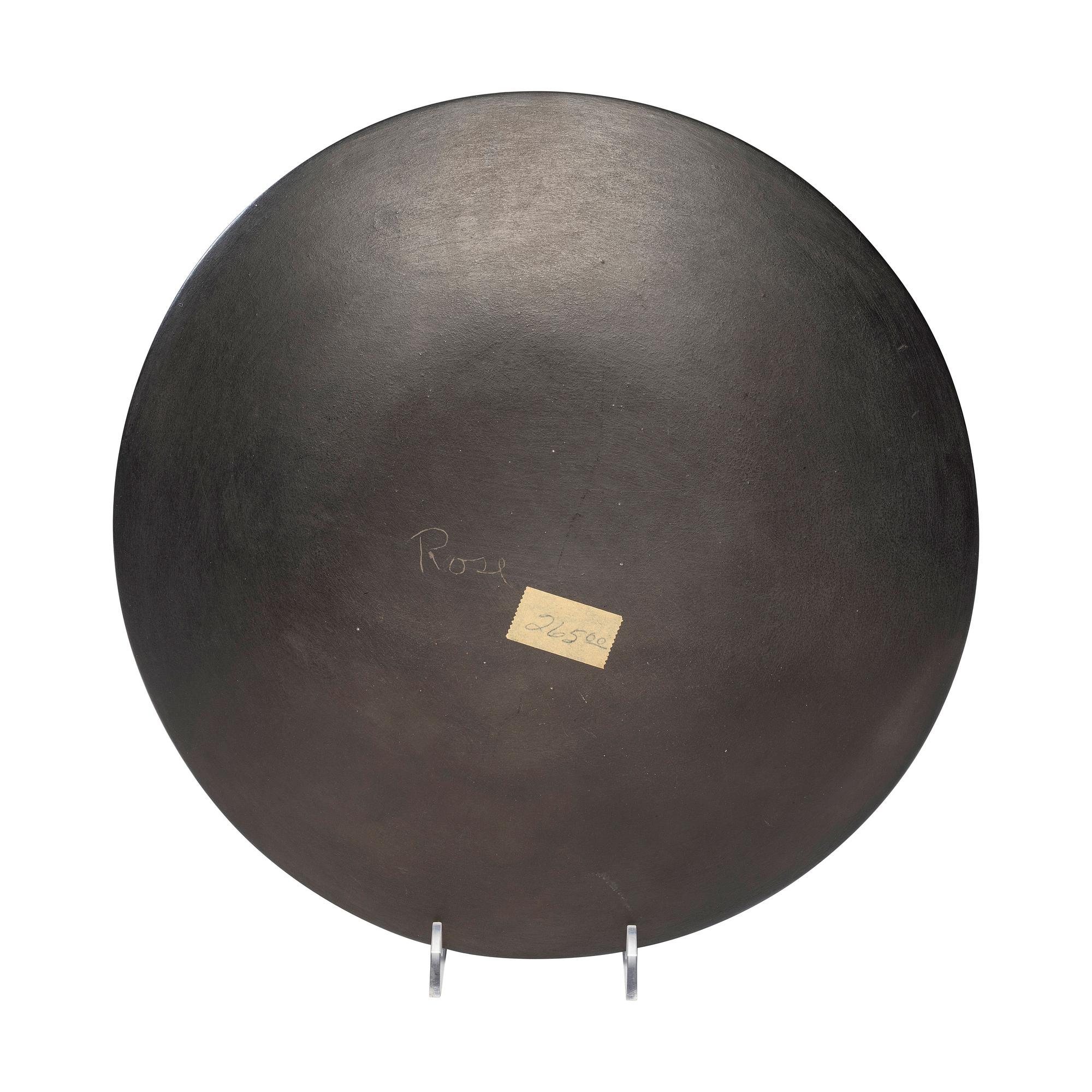 Rose Gonzales (San Ildefonso, 1900-1989) — Award Winning Carved Blackware Pottery Plate, PLUS