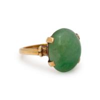 JADE AND YELLOW GOLD RING