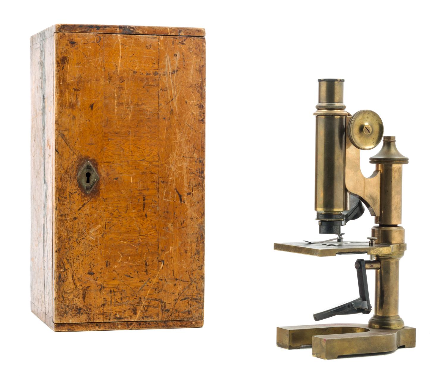 A German Brass Microscope Height 10 3/4 inches. — LEITZ, LATE 19TH CENTURY