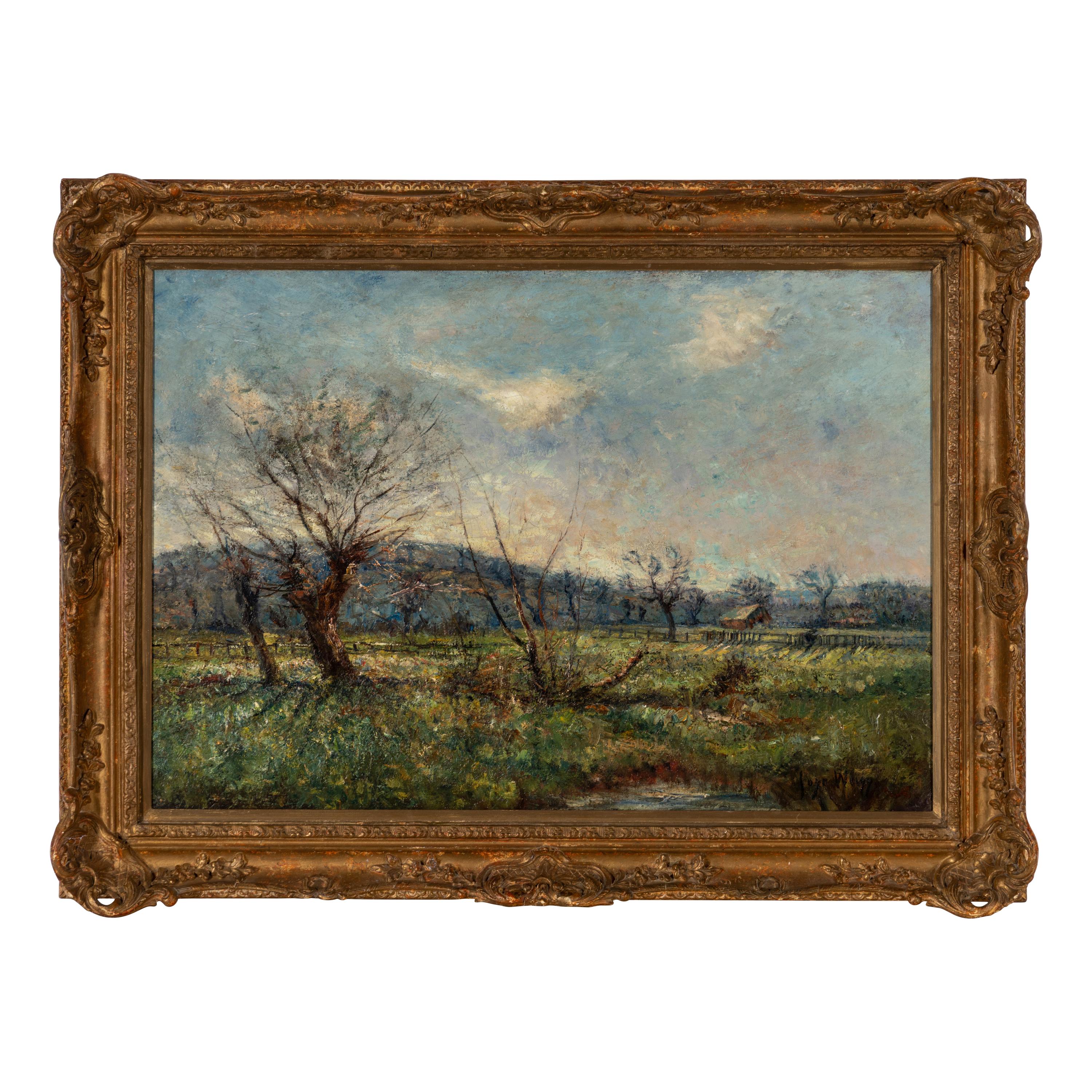 José Weiss (British, 1859–1919) — Impressionistic Spring Landscape