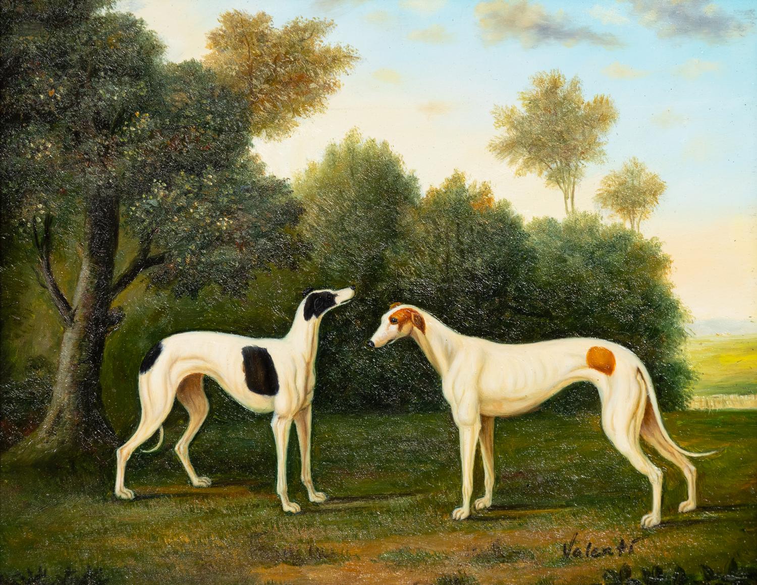 Valenti, Two Greyhounds in Landscape