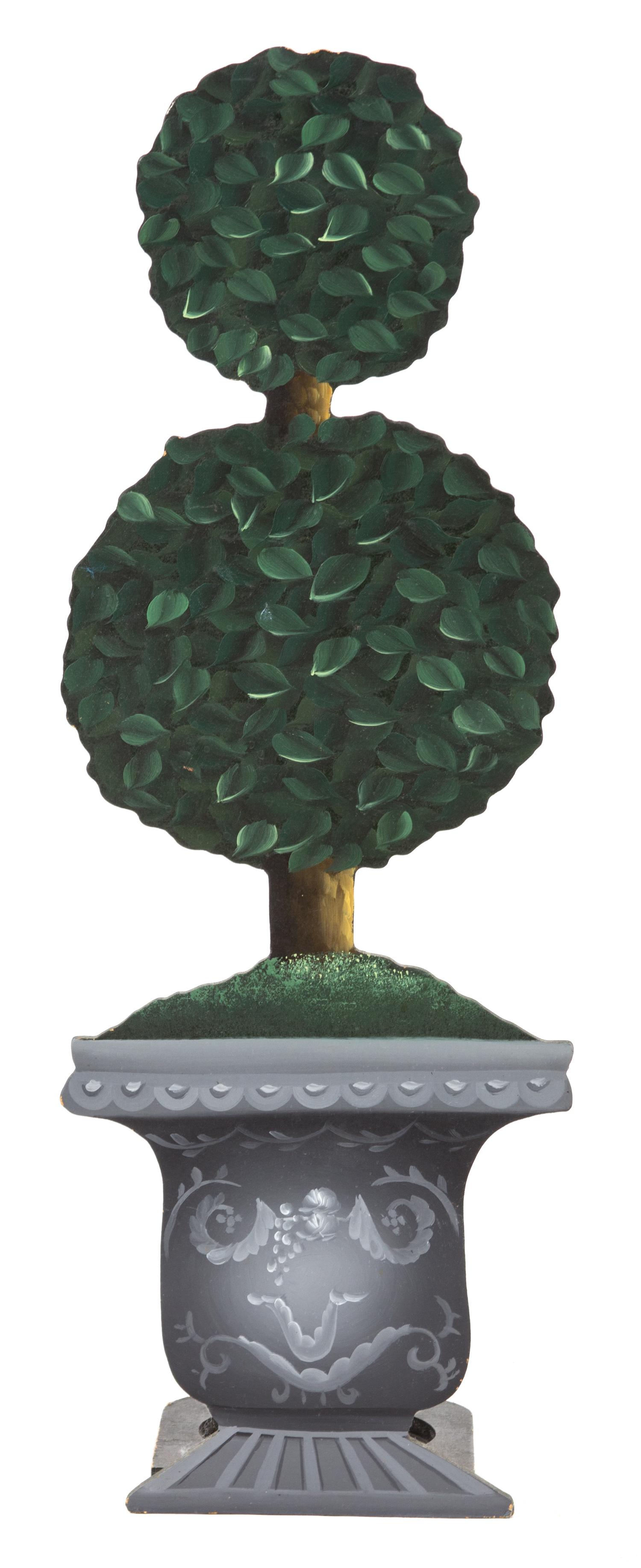 A Painted Wood Topiary-Form Umbrella Stand Height 35 1/2 inches. — 20TH CENTURY