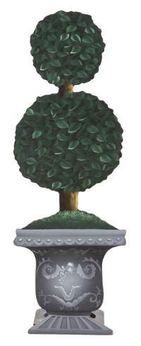 A Painted Wood Topiary-Form Umbrella Stand Height 35 1/2 inches. — 20TH CENTURY