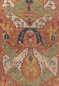 A Caucasian Soumak "Dragon" Wool Rug