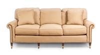 An Upholstered Three-Seat Sofa Height 31 x width 80 x depth 37 1/2 inches.
