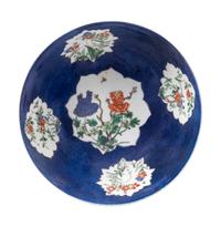 A Famille Verte Powder Blue Ground Porcelain Bowl Diameter 7 1/2 inches. — KANGXI PERIOD (1662-1722)