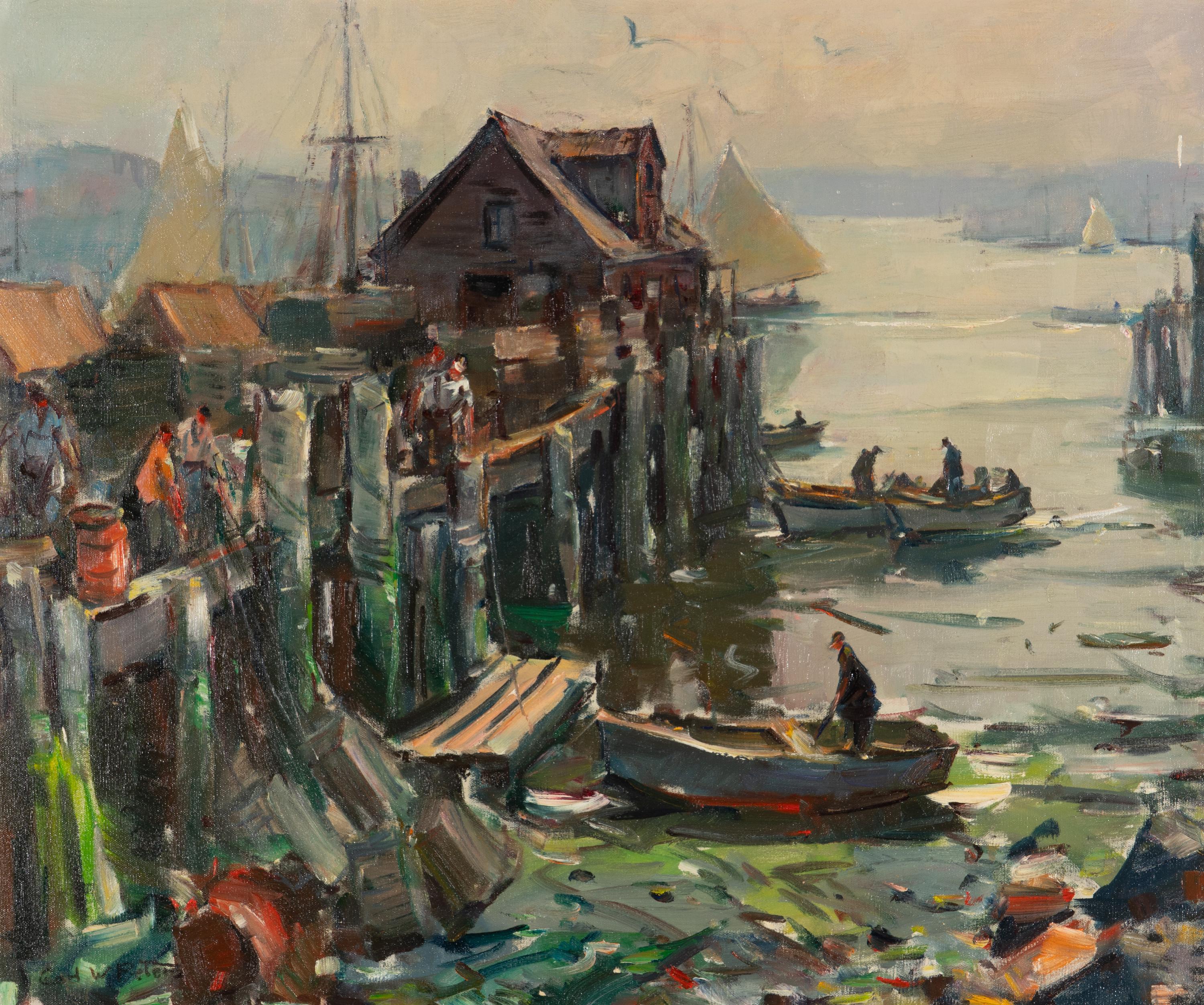 Carl William Peters (American, 1897–1980) — Gloucester Docks, Morning