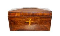 A Late Regency Inlaid Rosewood Tea Chest
