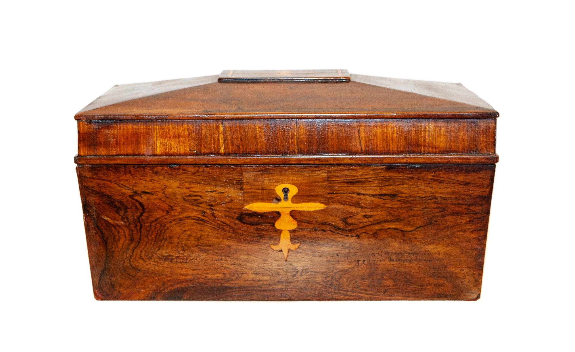 A Late Regency Inlaid Rosewood Tea Chest