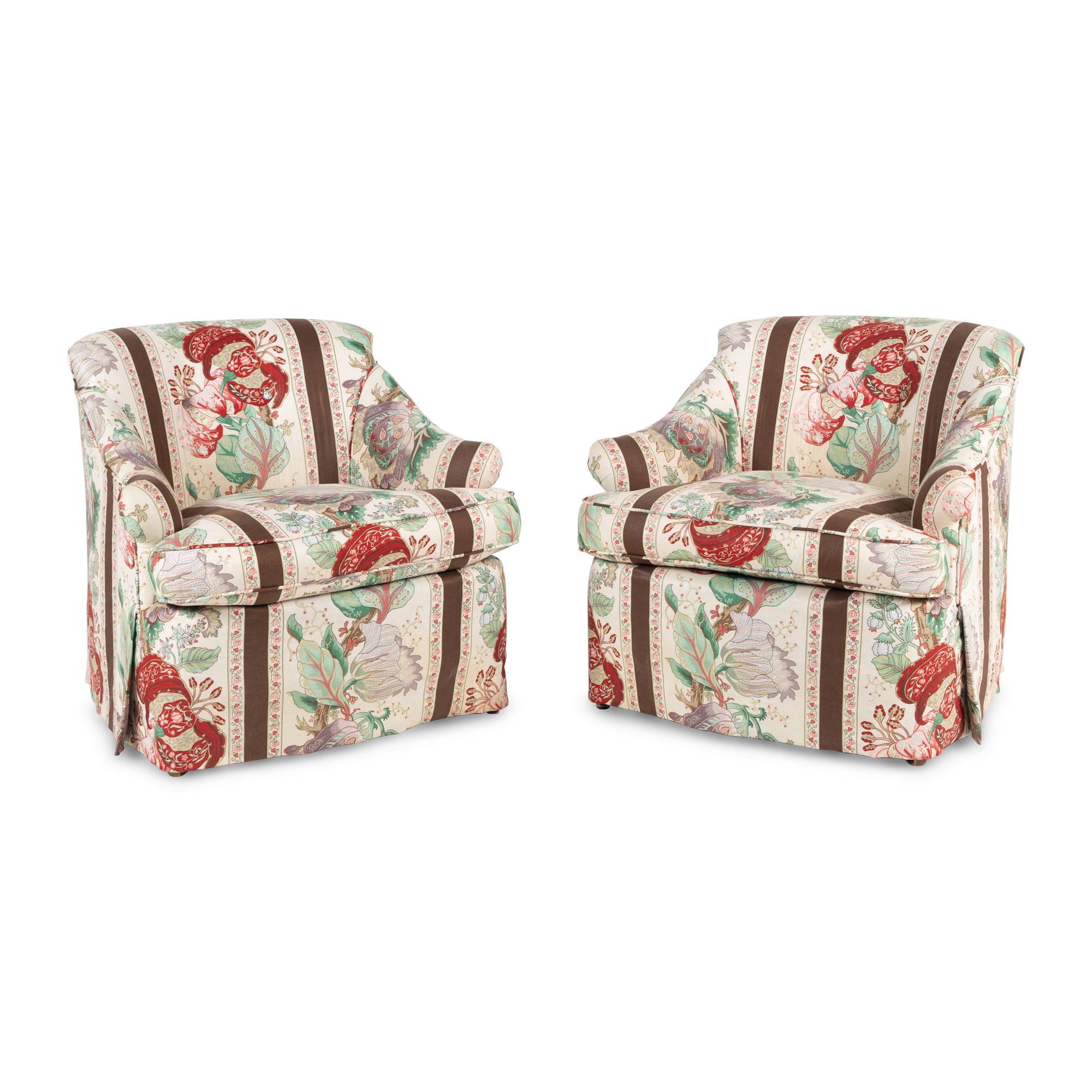 A Pair of Contemporary Custom Upholstered Armchairs