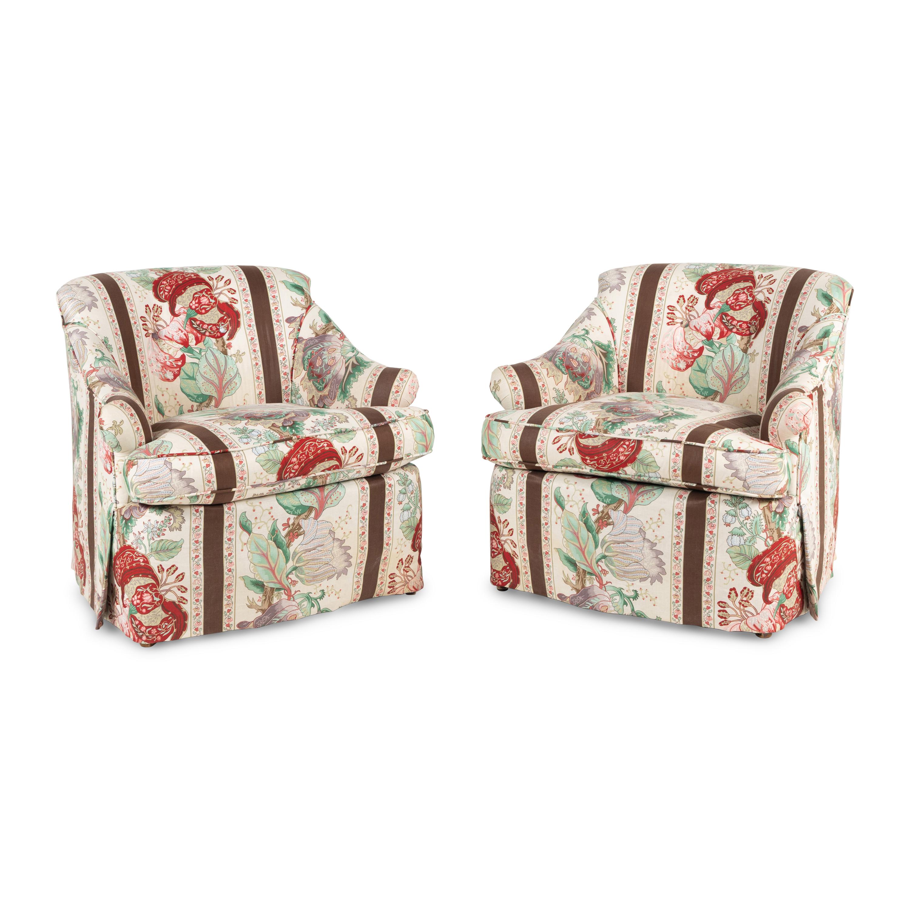 A Pair of Contemporary Custom Upholstered Armchairs