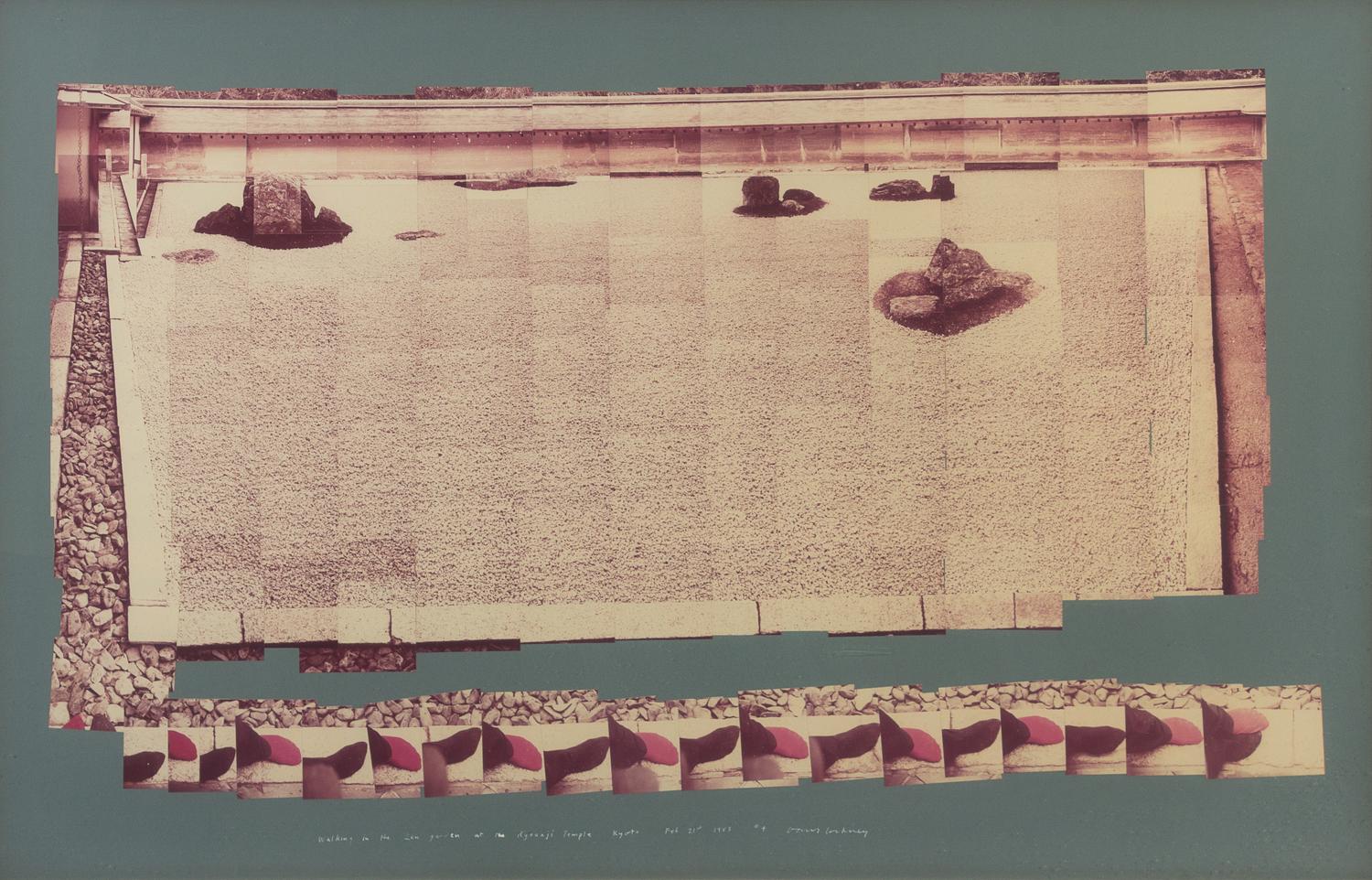 David Hockney, (British, b. 1937), Walking in the Zen Garden at the Ryoanji Temple #4, 1983