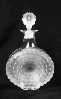 A Lalique Frosted Glass Decanter Height 10 1/2 inches.
