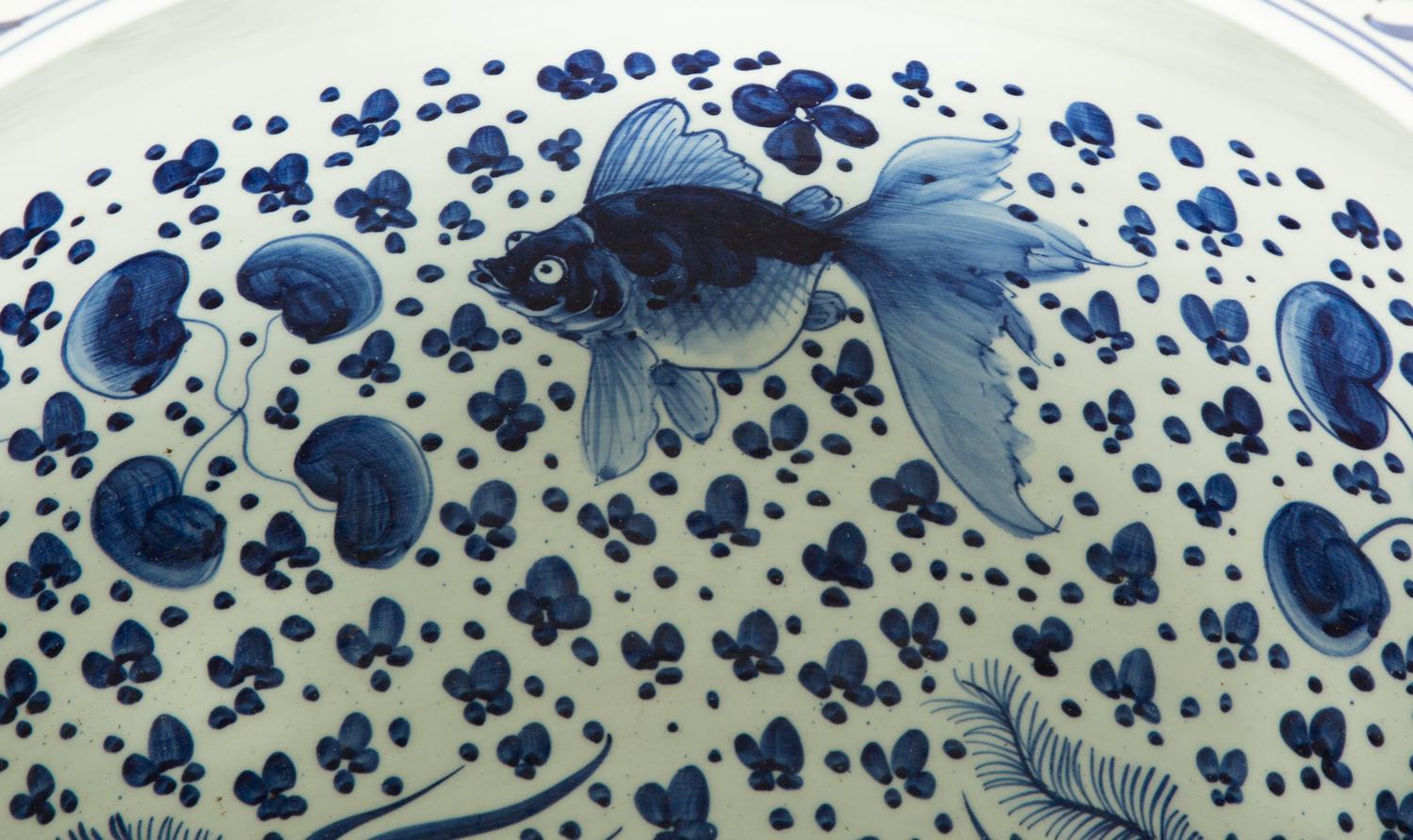 A Chinese Blue and White Porcelain Jardiniere