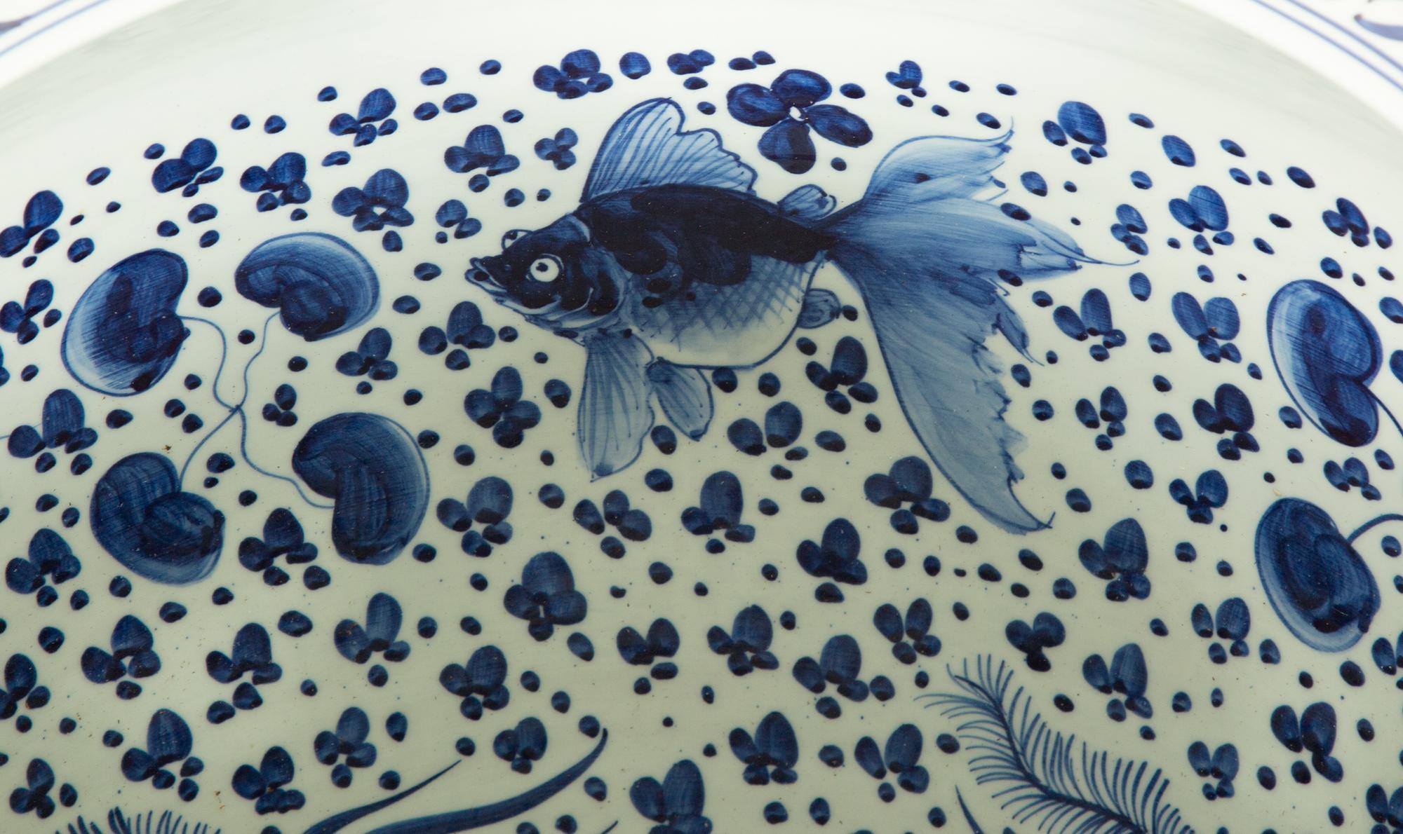 A Chinese Blue and White Porcelain Jardiniere