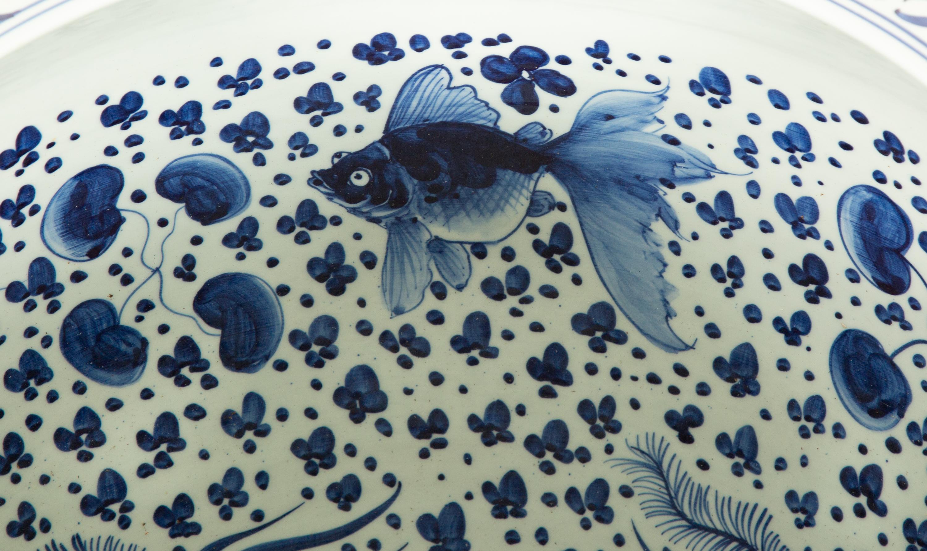 A Chinese Blue and White Porcelain Jardiniere