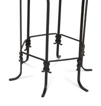 A Mirror and Brass Low Table and Associated Blue Glass and Wrought Iron Occasional Table