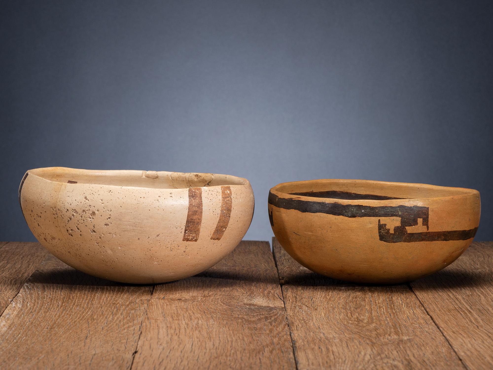 Jeddito Black-on-Yellow Pottery Bowls