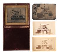 [SCIENCE & TECHNOLOGY]. Charles M. Hayden (1845-1934) archive featuring a patent model for a gun mount with associated photographs, letters, and sketchbook.