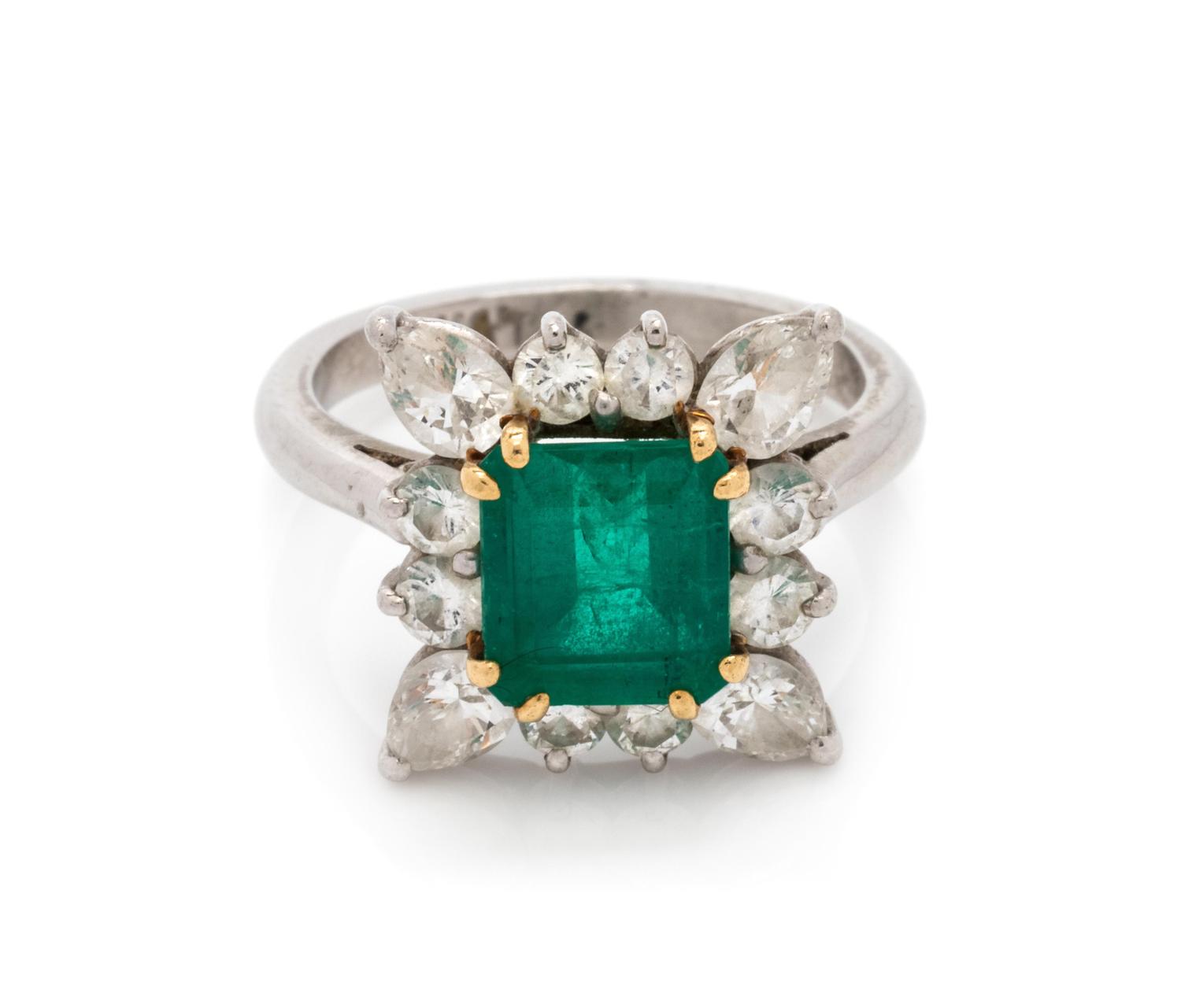 EMERALD AND DIAMOND RING