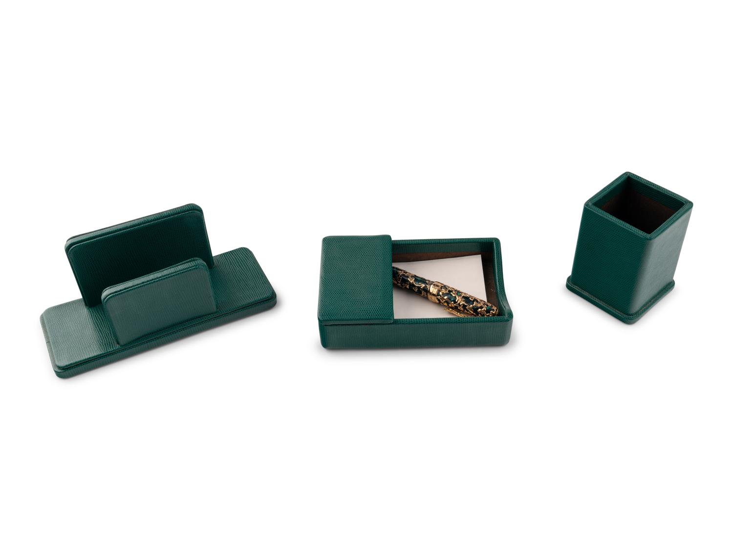 Secretary Madeleine Albright's Green Embossed Leather Desk Set and a Jean Pierre-Lepine Limited Edition Hédéra Fountain Pen